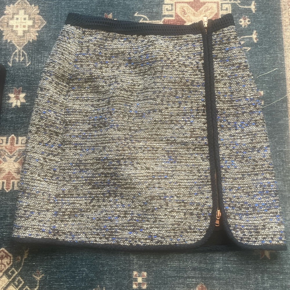 J. Crew Tweed Skirt in Navy